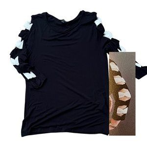 INC Black Sweater with open sleeve